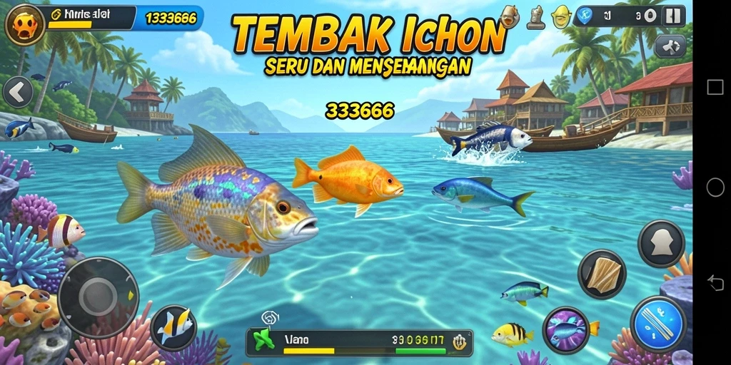 Tampilan gameplay seru dalam game Tembak Ikan 333666.