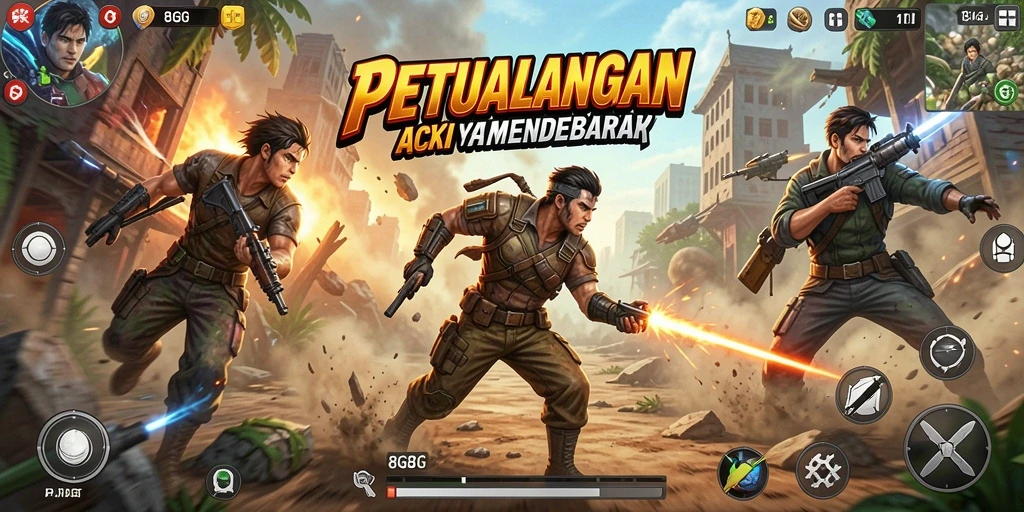 Tampilan seru dari gameplay 8G8G yang mendebarkan.