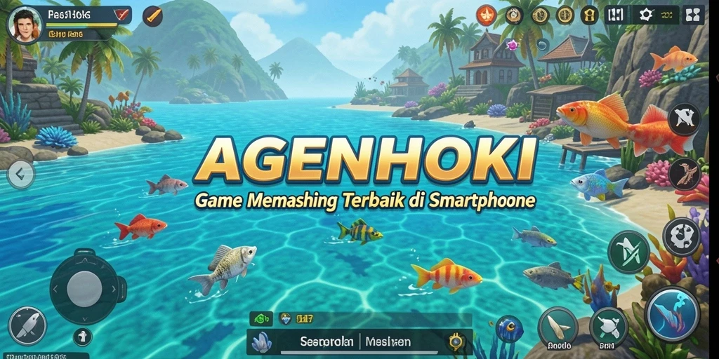 Tampilan menarik dalam permainan AGENHOKI dengan aktivitas memancing yang seru.