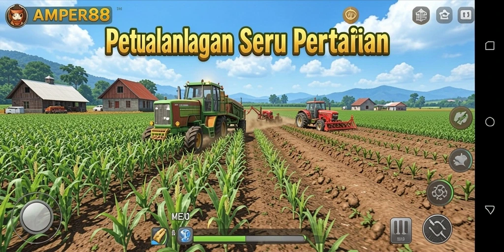 Tampilan gameplay yang menarik di dunia pertanian AMPER88.