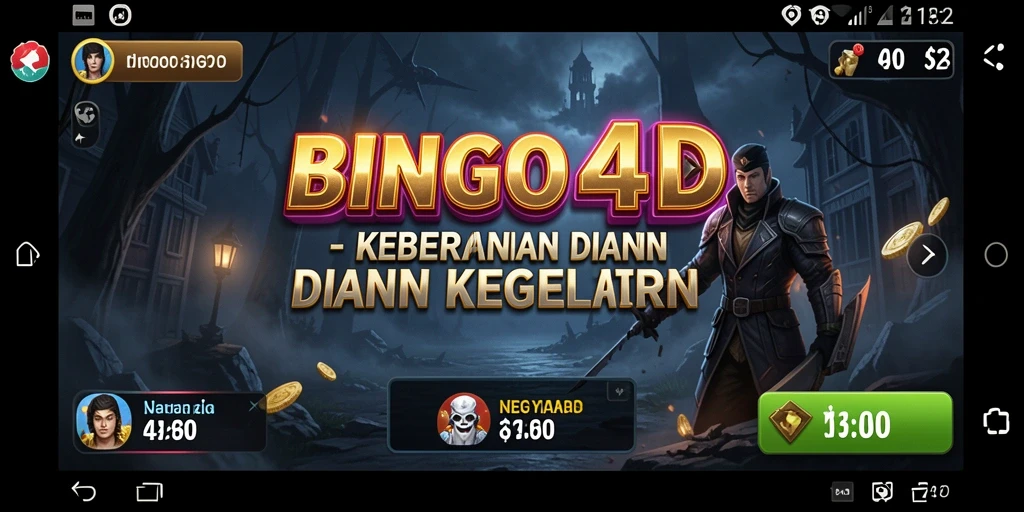 Tampilan gameplay BINGO4D dengan suasana mencekam di latar belakang.