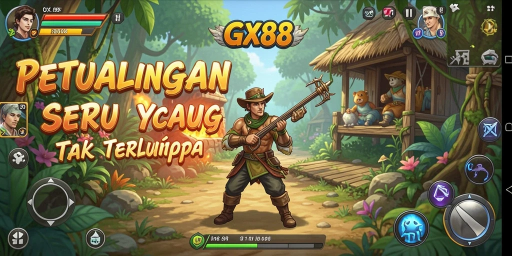 Screenshot GX88 menampilkan gameplay seru dan menantang dari petualangan yang epik.