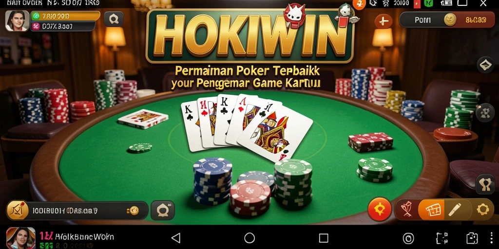 Tampilan menarik gameplay HOKIWIN saat bermain Poker.