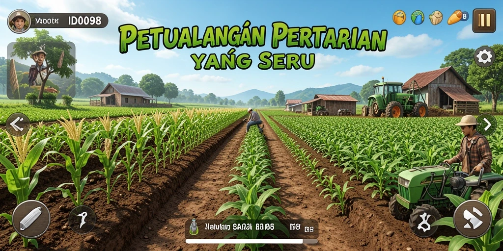 Tampilan gameplay seru dalam permainan pertanian ID098.
