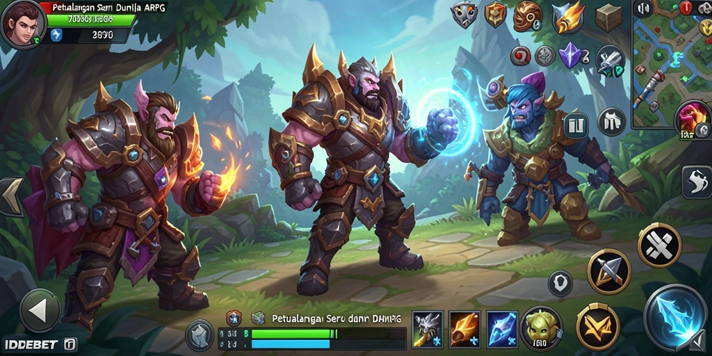 Tampilan seru gameplay ARPG dalam IDEBET yang menggugah semangat.