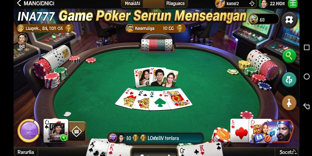 Penampilan gameplay Poker yang seru dan mendebarkan.
