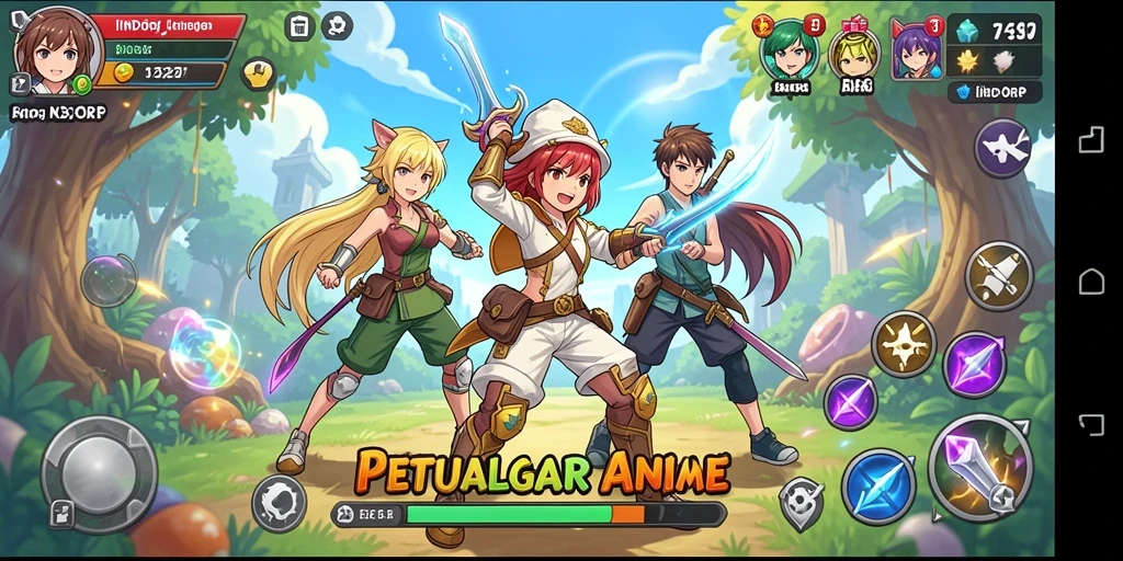 Tampilan gameplay INDORP yang menakjubkan dengan karakter anime yang menarik.