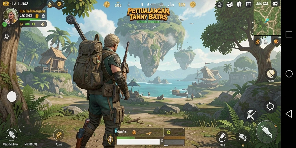 Screenshot gameplay <strong>JJ62</strong> menunjukkan suasana dunia terbuka yang memukau.