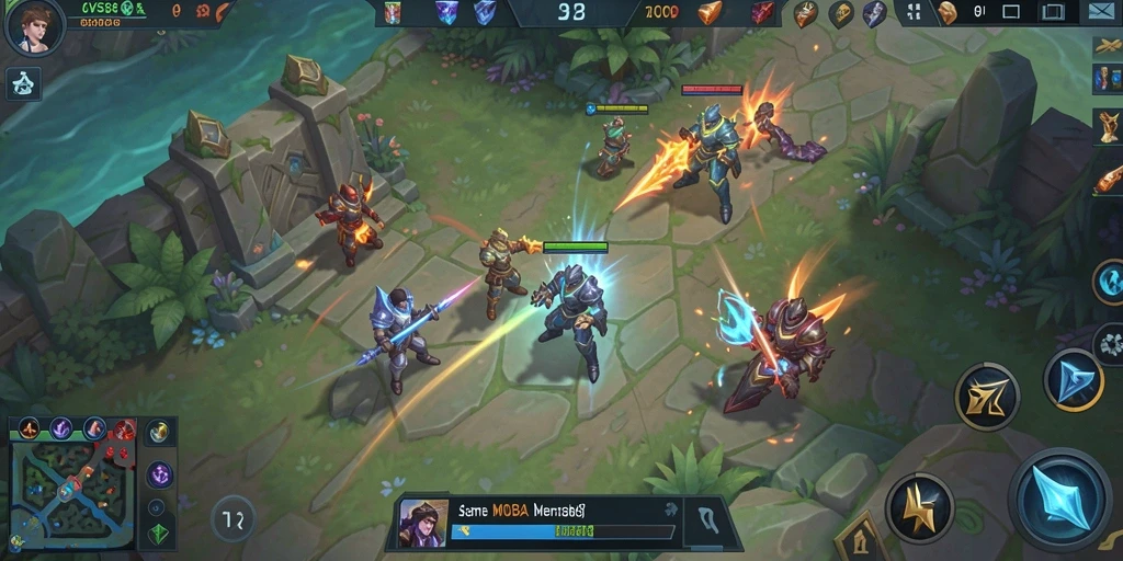Screenshot JVS88 menunjukkan aksi seru dalam pertempuran MOBA.