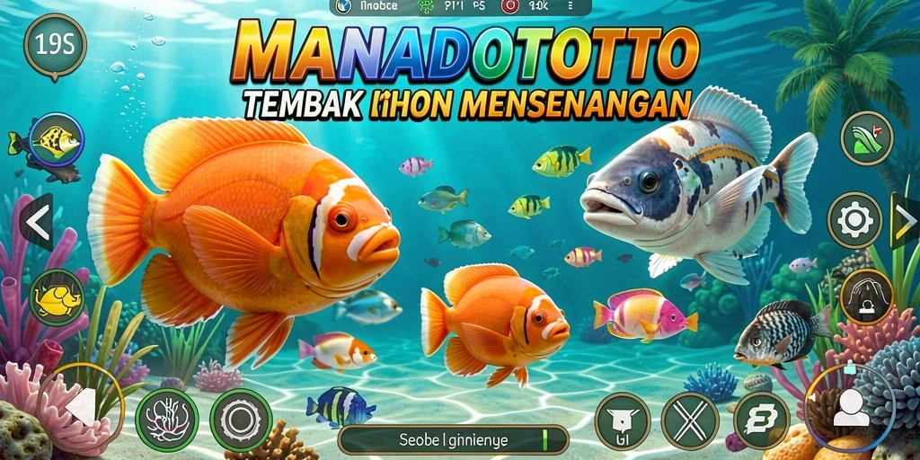 Gameplay Tembak Ikan MANADOTOTO yang seru dan penuh warna.