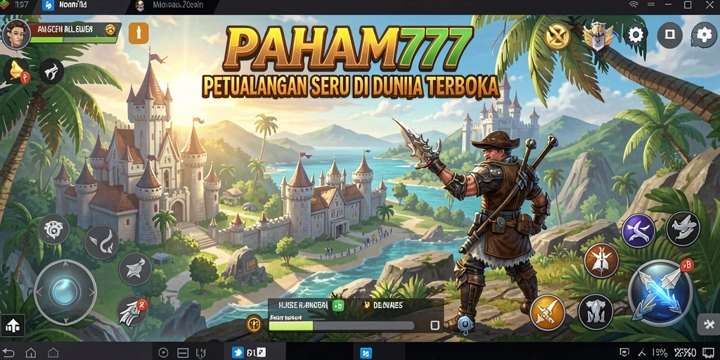 Tangkapan layar menunjukkan aksi seru dalam dunia terbuka PAHAM777.