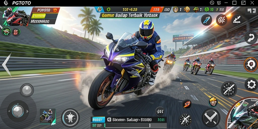 Tangkapan layar PGTOTO menunjukkan aksi balap motor yang mendebarkan.