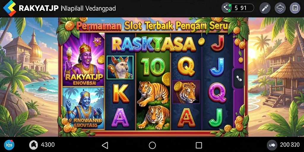 Tampilan menarik gameplay RAKYATJP dalam permainan Slot.