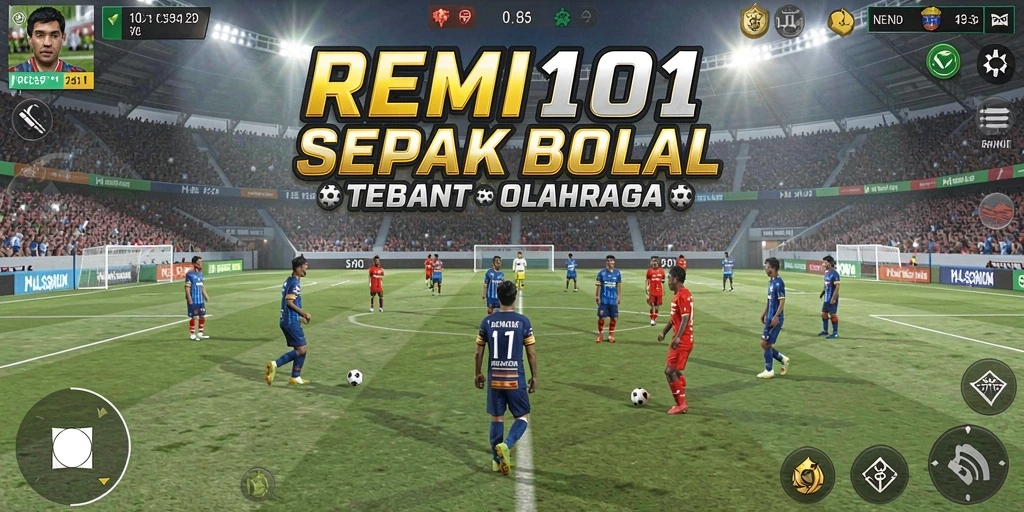 Gameplay <strong>REMI101</strong> yang menampilkan aksi sepak bola yang mendebarkan.