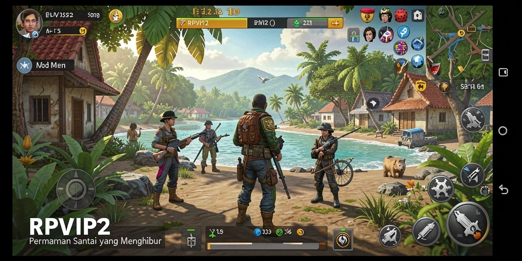 Screenshot utama RPVIP2 menunjukkan gameplay yang ceria dan menarik.
