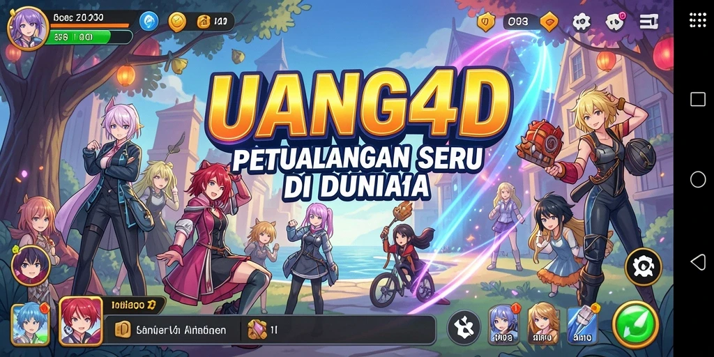 Tampilan menarik dari gameplay UANG4D dengan karakter anime yang beragam.