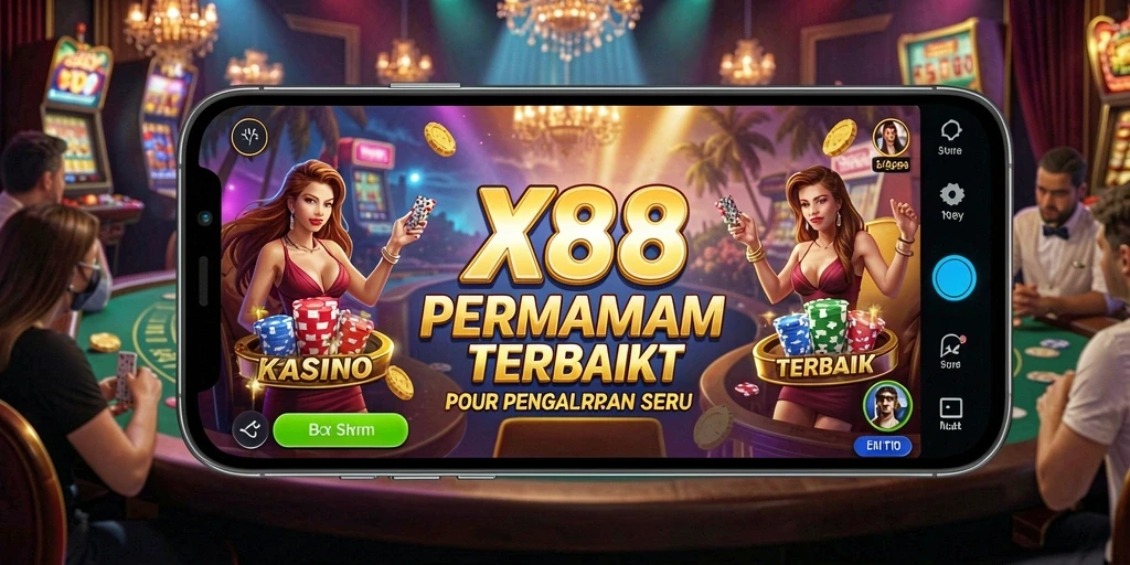 Screenshot gameplay X88 menampilkan suasana Kasino yang mendebarkan.